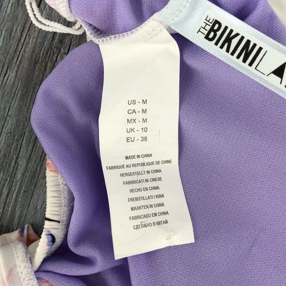 The Bikini Lab Watercolor Floral Ruffle Wrap Bikini Swim Top NWT size Medium - Picture 12 of 15